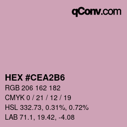 颜色代码: HEX #CEA2B6 | qconv.com