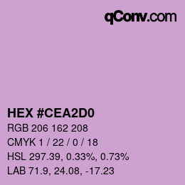 カラーコード: HEX #CEA2D0 | qconv.com