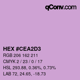 Color code: HEX #CEA2D3 | qconv.com