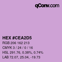 カラーコード: HEX #CEA2D5 | qconv.com