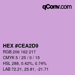カラーコード: HEX #CEA2D9 | qconv.com