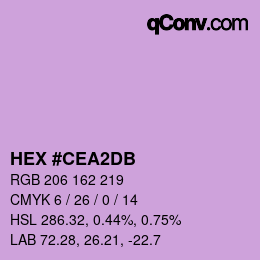 カラーコード: HEX #CEA2DB | qconv.com