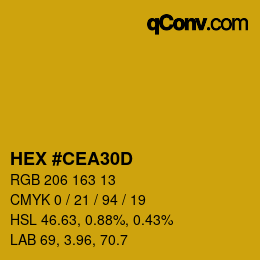 カラーコード: HEX #CEA30D | qconv.com