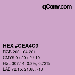 Color code: HEX #CEA4C9 | qconv.com