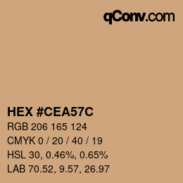 Color code: HEX #CEA57C | qconv.com