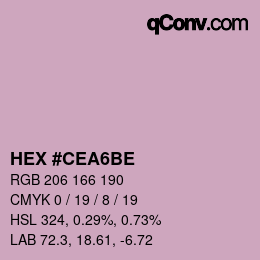 カラーコード: HEX #CEA6BE | qconv.com