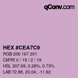 颜色代码: HEX #CEA7C9 | qconv.com