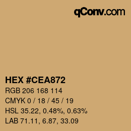 Color code: HEX #CEA872 | qconv.com