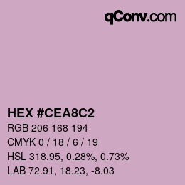 Farbcode: HEX #CEA8C2 | qconv.com