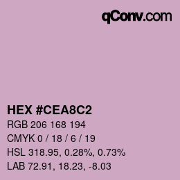 Color code: HEX #CEA8C2 | qconv.com