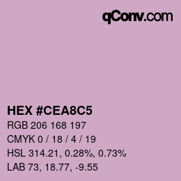 カラーコード: HEX #CEA8C5 | qconv.com