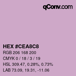 颜色代码: HEX #CEA8C8 | qconv.com