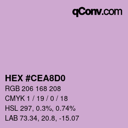 Farbcode: HEX #CEA8D0 | qconv.com