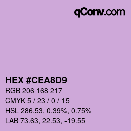 Código de color: HEX #CEA8D9 | qconv.com