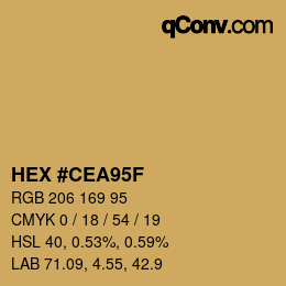 Farbcode: HEX #CEA95F | qconv.com