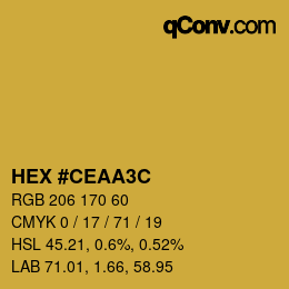 Color code: HEX #CEAA3C | qconv.com