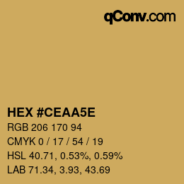 カラーコード: HEX #CEAA5E | qconv.com