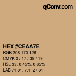 Color code: HEX #CEAA7E | qconv.com