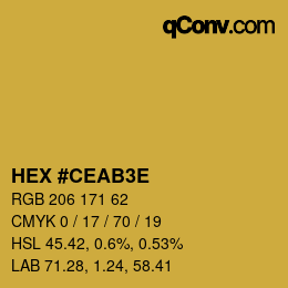 カラーコード: HEX #CEAB3E | qconv.com