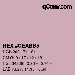 Color code: HEX #CEABB5 | qconv.com