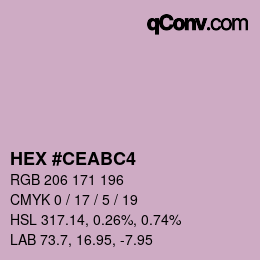 Color code: HEX #CEABC4 | qconv.com