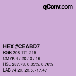 カラーコード: HEX #CEABD7 | qconv.com