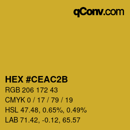 カラーコード: HEX #CEAC2B | qconv.com