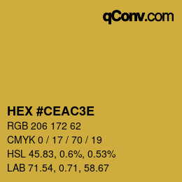 Farbcode: HEX #CEAC3E | qconv.com