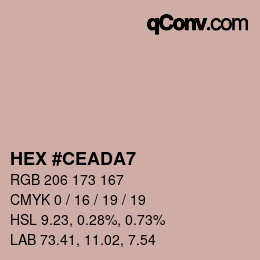 Farbcode: HEX #CEADA7 | qconv.com