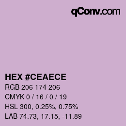 Color code: HEX #CEAECE | qconv.com