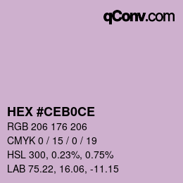 Color code: HEX #CEB0CE | qconv.com