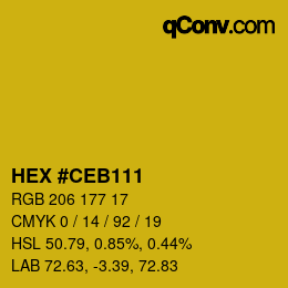 Color code: HEX #CEB111 | qconv.com