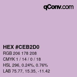 カラーコード: HEX #CEB2D0 | qconv.com