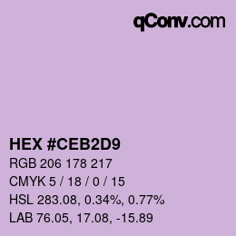 Color code: HEX #CEB2D9 | qconv.com