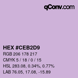 カラーコード: HEX #CEB2D9 | qconv.com