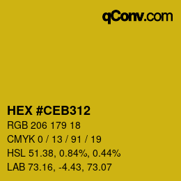 Color code: HEX #CEB312 | qconv.com