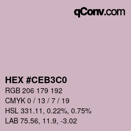 Color code: HEX #CEB3C0 | qconv.com