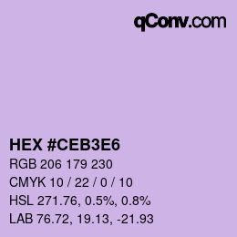 カラーコード: HEX #CEB3E6 | qconv.com