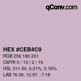 Farbcode: HEX #CEB4C9 | qconv.com
