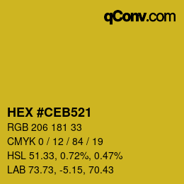 カラーコード: HEX #CEB521 | qconv.com