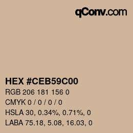Color code: HEX #CEB59C00 | qconv.com