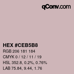 Farbcode: HEX #CEB5B8 | qconv.com