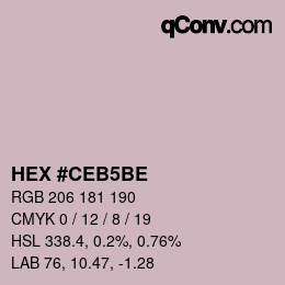 カラーコード: HEX #CEB5BE | qconv.com