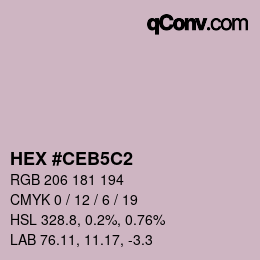 Color code: HEX #CEB5C2 | qconv.com
