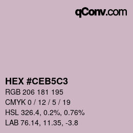 カラーコード: HEX #CEB5C3 | qconv.com