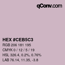 カラーコード: HEX #CEB5C3 | qconv.com