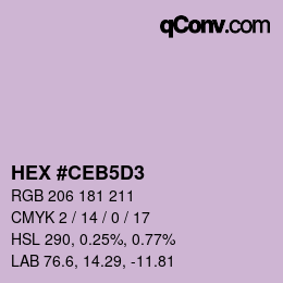 カラーコード: HEX #CEB5D3 | qconv.com