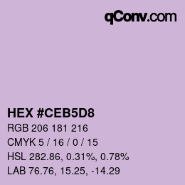 カラーコード: HEX #CEB5D8 | qconv.com
