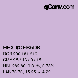 Color code: HEX #CEB5D8 | qconv.com