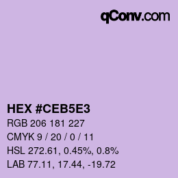 Código de color: HEX #CEB5E3 | qconv.com
